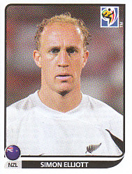 Simon Elliott New Zealand samolepka Panini World Cup 2010 #461